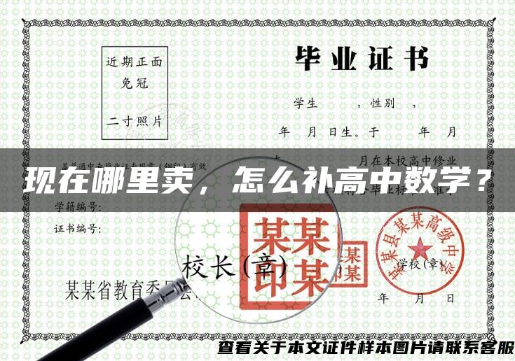 现在哪里卖，怎么补高中数学？