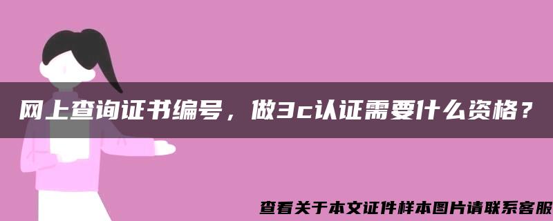 网上查询证书编号，做3c认证需要什么资格？