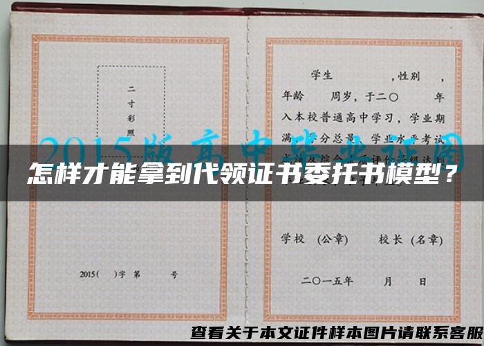 怎样才能拿到代领证书委托书模型？