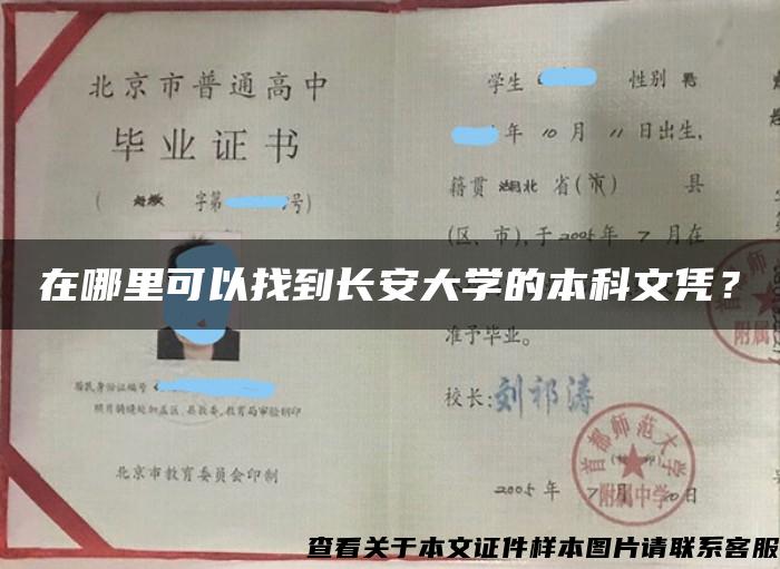 在哪里可以找到长安大学的本科文凭？