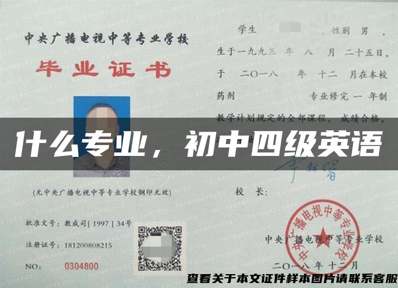 什么专业，初中四级英语