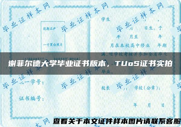 谢菲尔德大学毕业证书版本，TUoS证书实拍