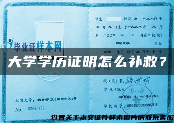 大学学历证明怎么补救？