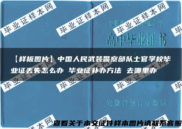 【样板图片】中国人民武装警察部队士官学校毕业证丢失怎么办 毕业证补办方法 去哪里办