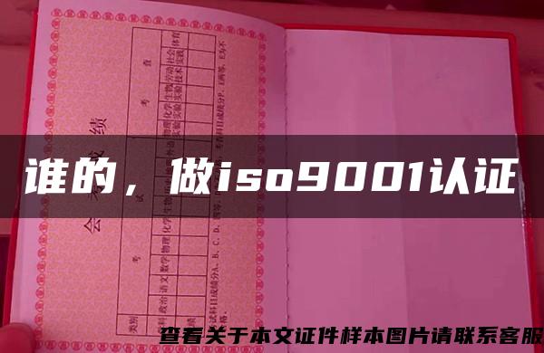 谁的，做iso9001认证