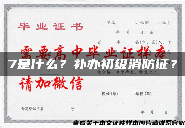 7是什么？补办初级消防证？