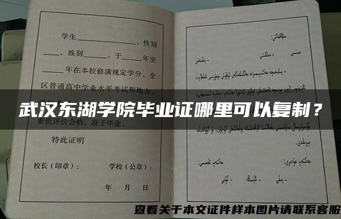 武汉东湖学院毕业证哪里可以复制？