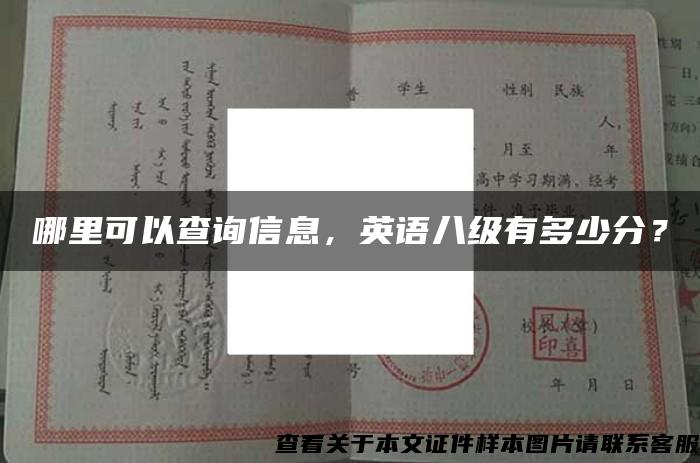 哪里可以查询信息，英语八级有多少分？