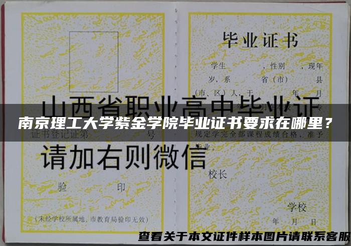 南京理工大学紫金学院毕业证书要求在哪里？