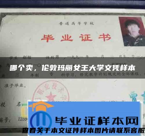 哪个卖，伦敦玛丽女王大学文凭样本