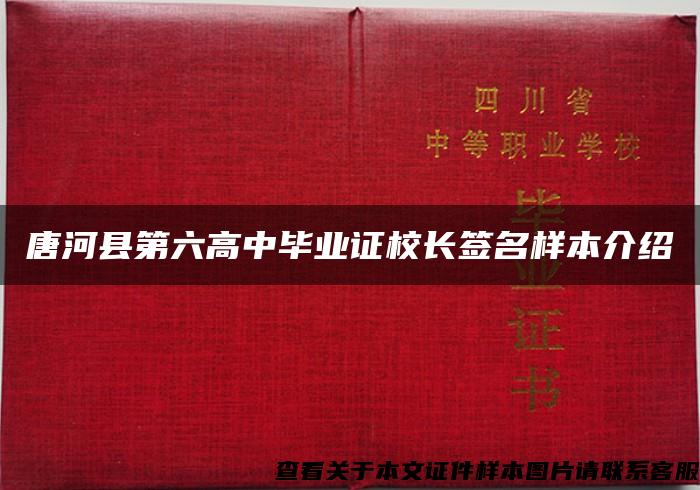 唐河县第六高中毕业证校长签名样本介绍