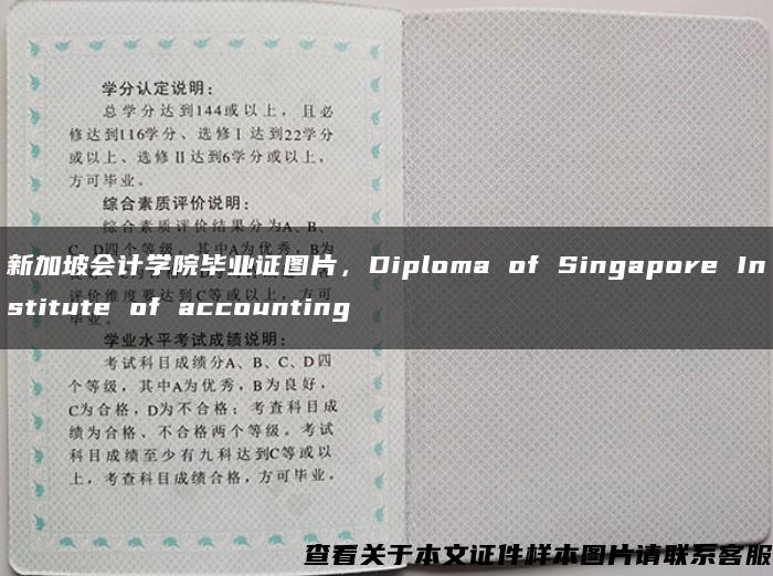 新加坡会计学院毕业证图片，Diploma of Singapore Institute of accounting