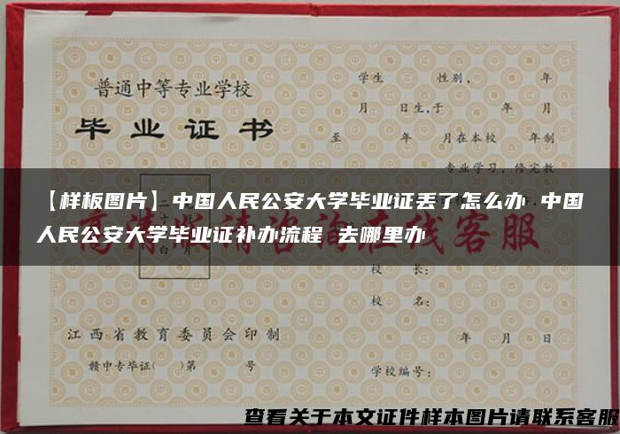 【样板图片】中国人民公安大学毕业证丢了怎么办 中国人民公安大学毕业证补办流程 去哪里办