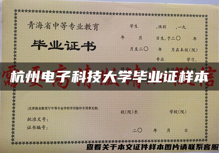 杭州电子科技大学毕业证样本