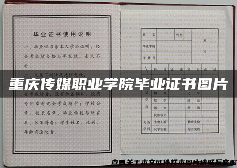 重庆传媒职业学院毕业证书图片