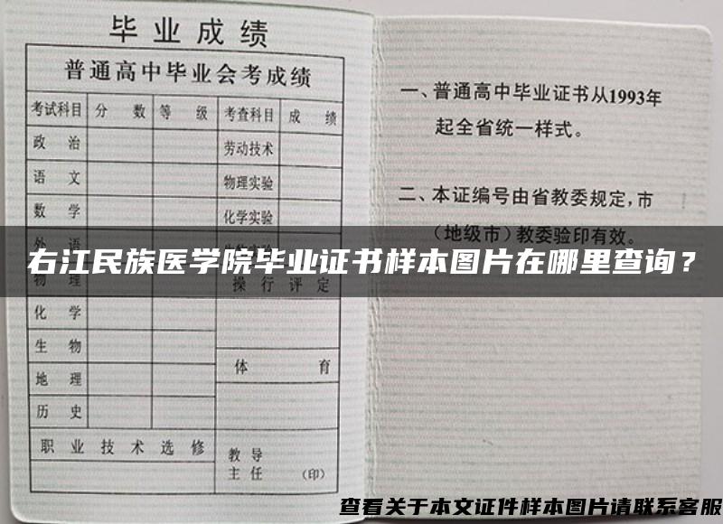 右江民族医学院毕业证书样本图片在哪里查询？