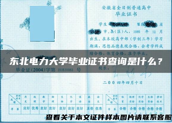 东北电力大学毕业证书查询是什么？