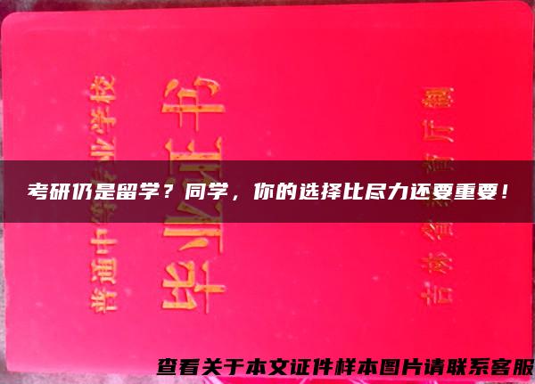 考研仍是留学？同学，你的选择比尽力还要重要！