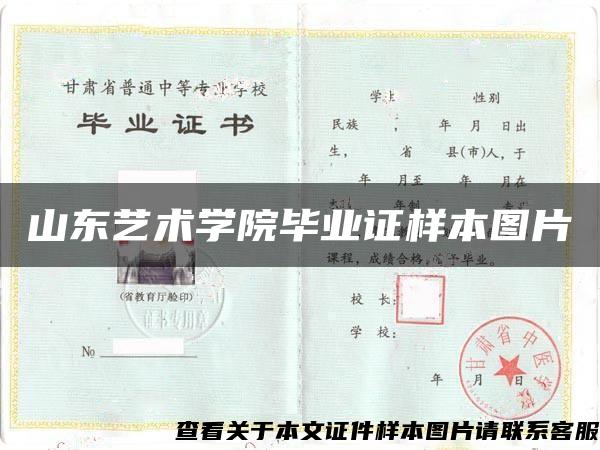 山东艺术学院毕业证样本图片