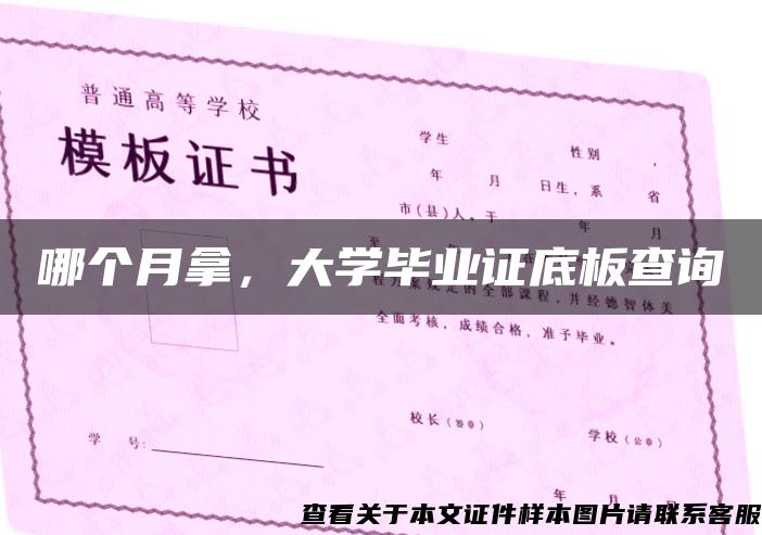 哪个月拿，大学毕业证底板查询