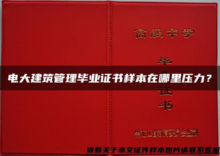 电大建筑管理毕业证书样本在哪里压力？