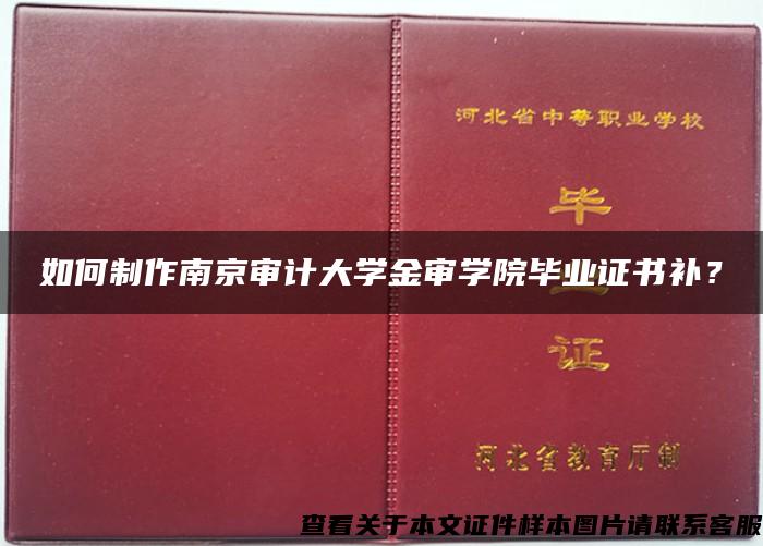 如何制作南京审计大学金审学院毕业证书补？