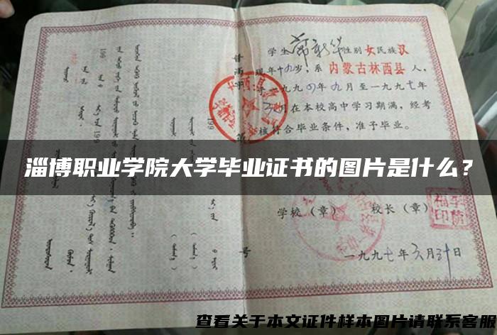 淄博职业学院大学毕业证书的图片是什么？