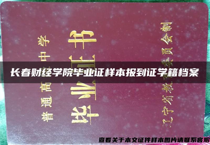 长春财经学院毕业证样本报到证学籍档案