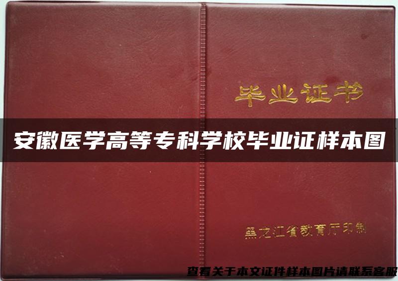 安徽医学高等专科学校毕业证样本图