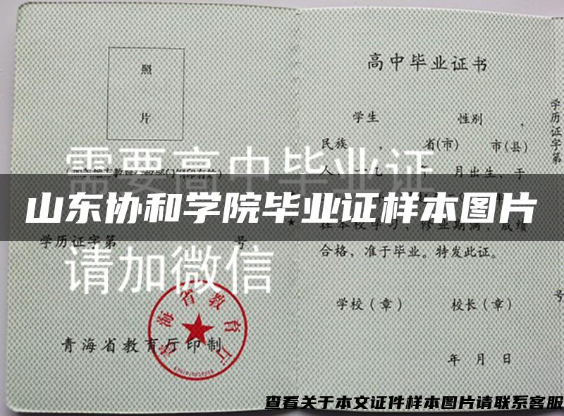 山东协和学院毕业证样本图片