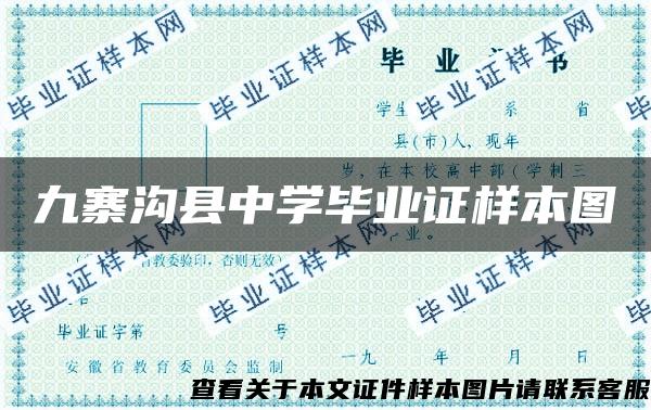 九寨沟县中学毕业证样本图