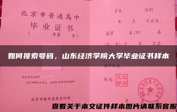 如何搜索号码，山东经济学院大学毕业证书样本