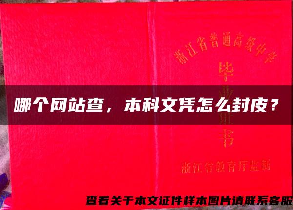 哪个网站查，本科文凭怎么封皮？