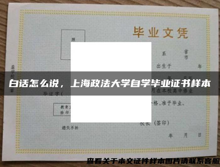 白话怎么说，上海政法大学自学毕业证书样本