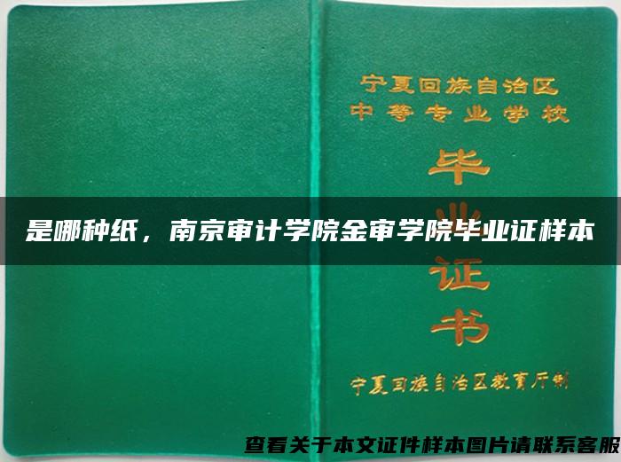 是哪种纸，南京审计学院金审学院毕业证样本