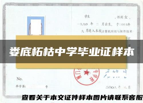 娄底柘枯中学毕业证样本