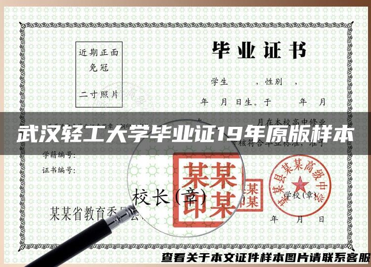 武汉轻工大学毕业证19年原版样本