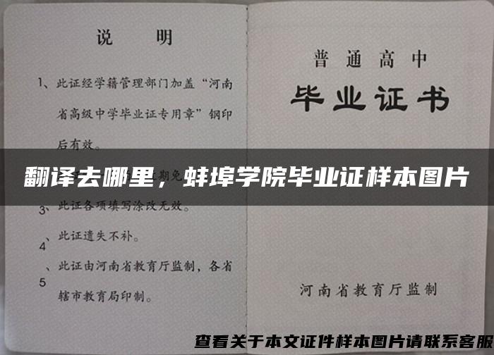 翻译去哪里，蚌埠学院毕业证样本图片