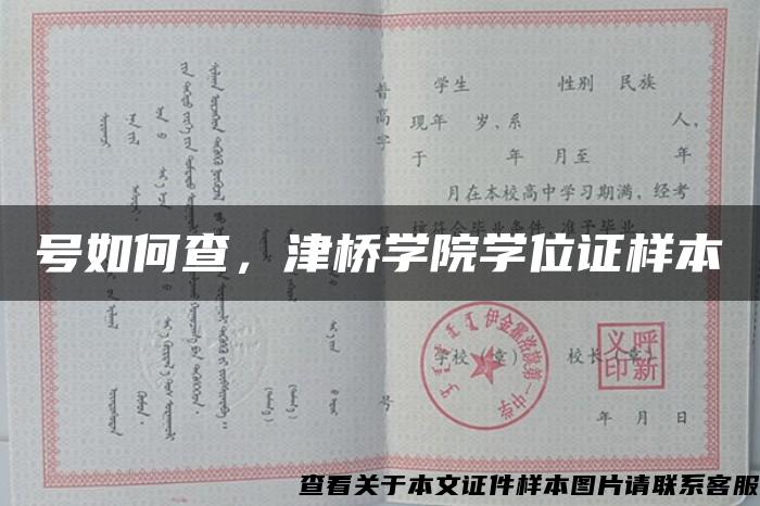 号如何查，津桥学院学位证样本