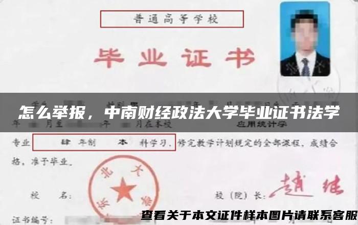 怎么举报，中南财经政法大学毕业证书法学