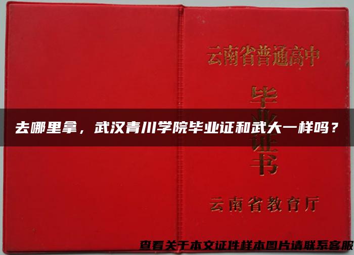 去哪里拿，武汉青川学院毕业证和武大一样吗？