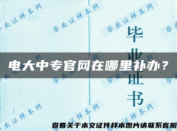 电大中专官网在哪里补办？