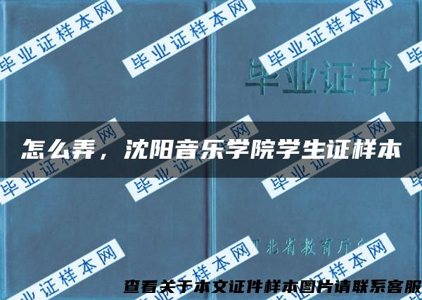 怎么弄，沈阳音乐学院学生证样本