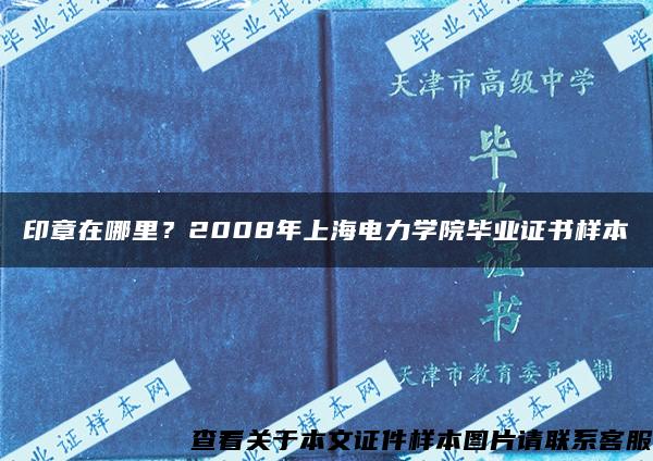 印章在哪里？2008年上海电力学院毕业证书样本