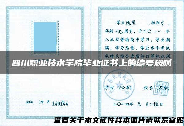 四川职业技术学院毕业证书上的编号规则