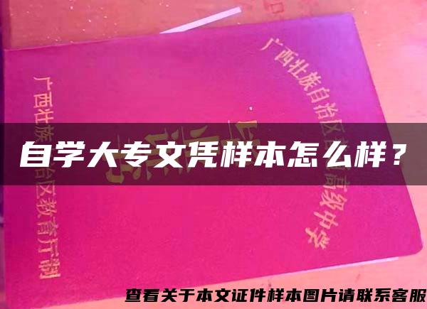 自学大专文凭样本怎么样？