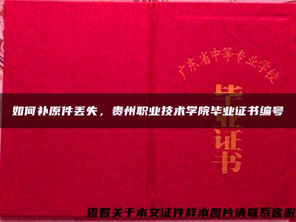 如何补原件丢失，贵州职业技术学院毕业证书编号