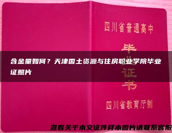 含金量如何？天津国土资源与住房职业学院毕业证照片