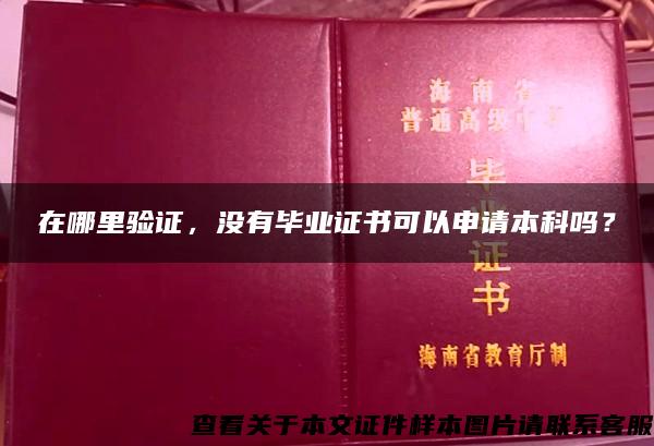 在哪里验证，没有毕业证书可以申请本科吗？