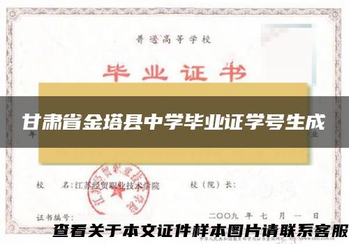 甘肃省金塔县中学毕业证学号生成